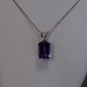 Amethyst and Diamond Pendant